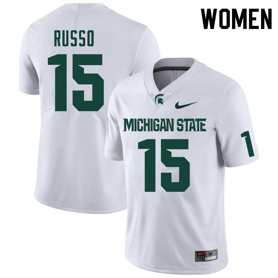 Women #15 Anthony Russo Michigan State Spartans College Football Jerseys Sale-White - Click Image to Close